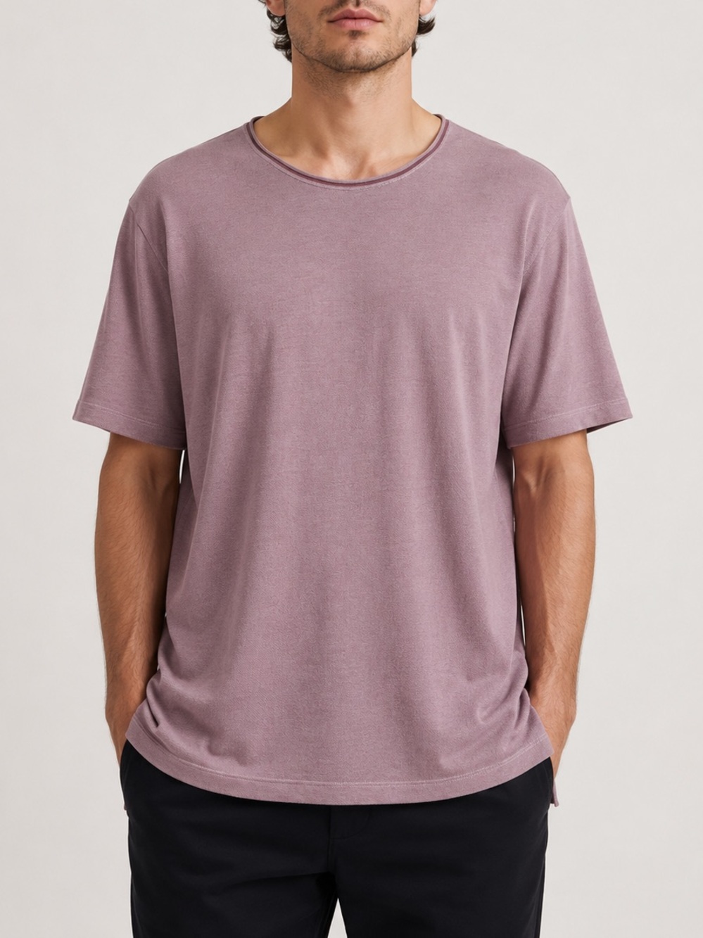 Robert Barakett Dusty Mauve Textured T-Shirt